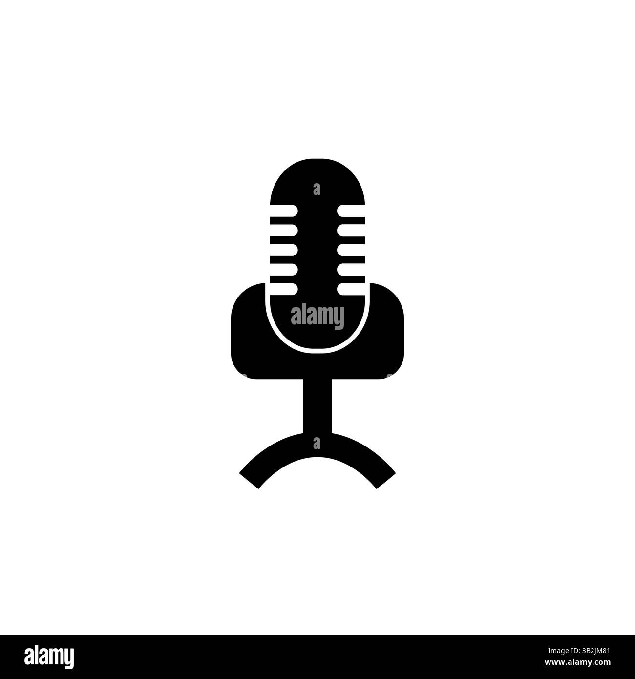 Microphone icon. Audio recording symbol. Podcast voice element. Vector ...