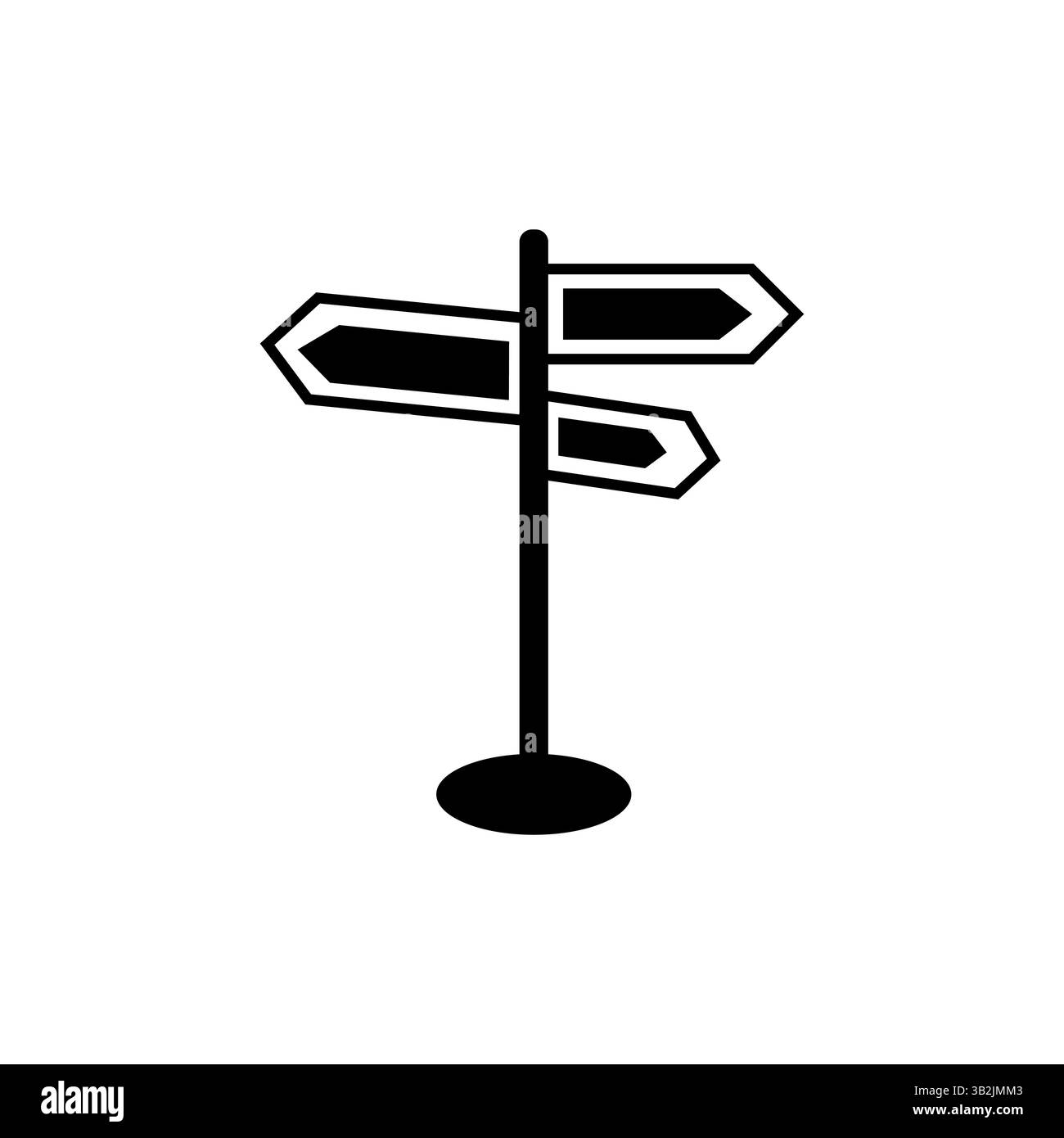 Signpost icon. Road direction symbol. Navigation vector shape. Black ...