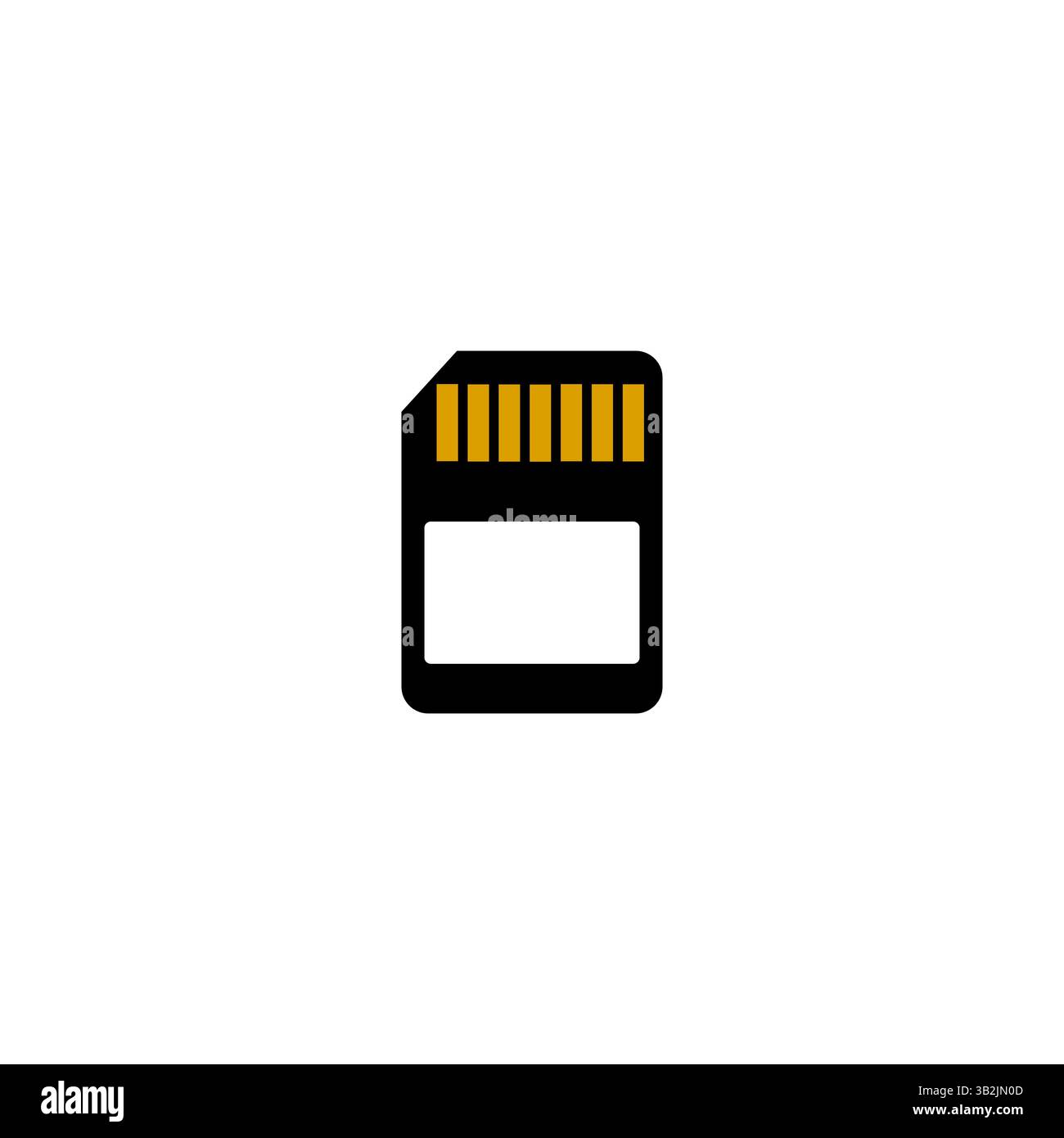 Memory card icon. Digital storage symbol. Black SD shape. Vector electronic device. Stock Vector