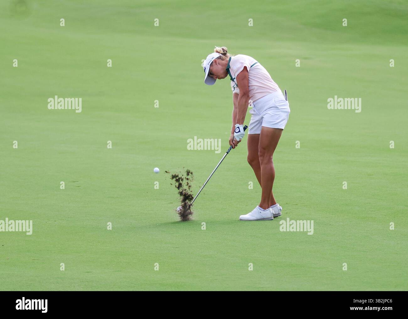 THE WOODLANDS, TX - APRIL 27: Pauline Roussin-Bouchard (FRA) hits her ...