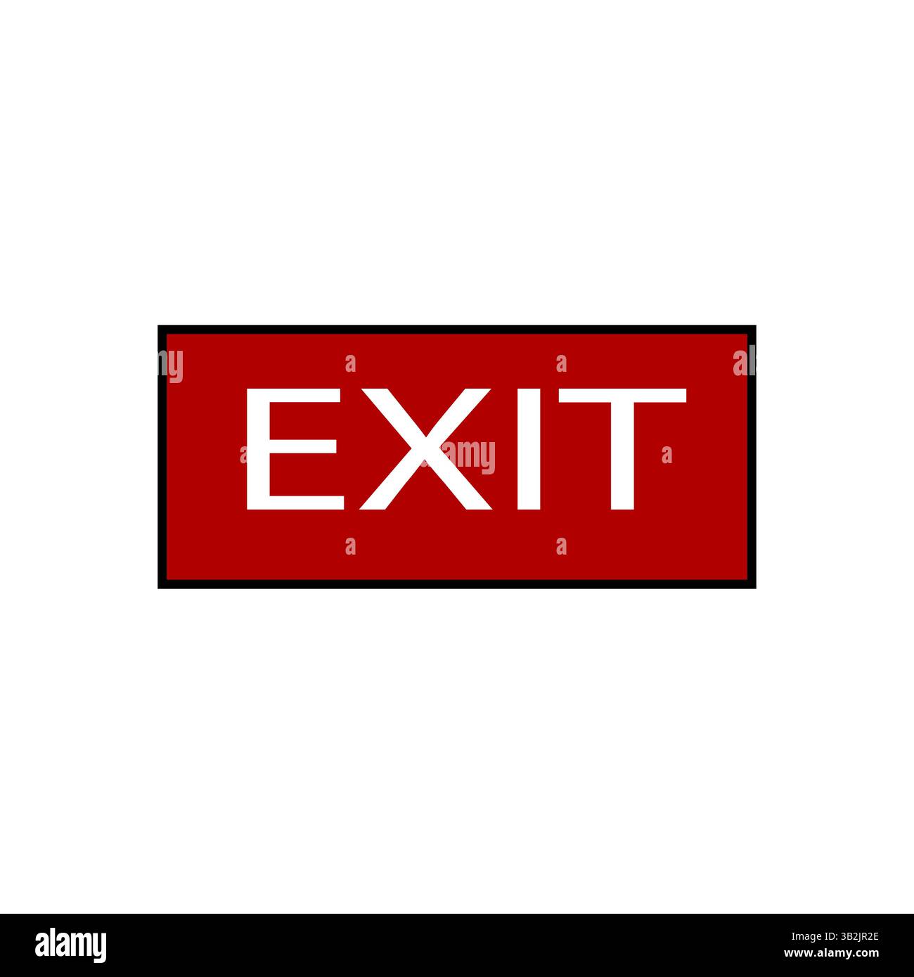 Exit sign. Red rectangular board. White bold text. Vector safety symbol. Stock Vector