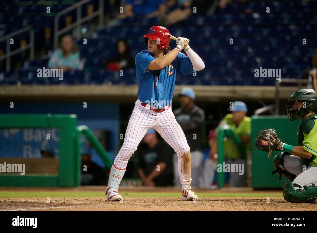 Clearwater Threshers Carter Mathison (3) bats during an MiLB Florida ...
