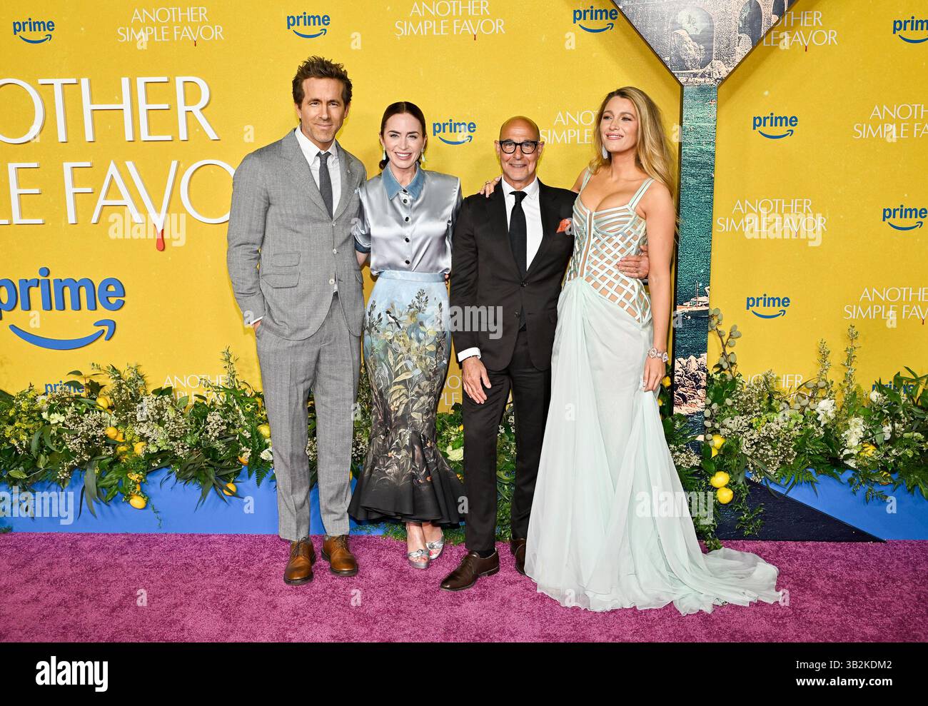 Ryan Reynolds, left, Emily Blunt, Stanley Tucci and Blake Lively attend