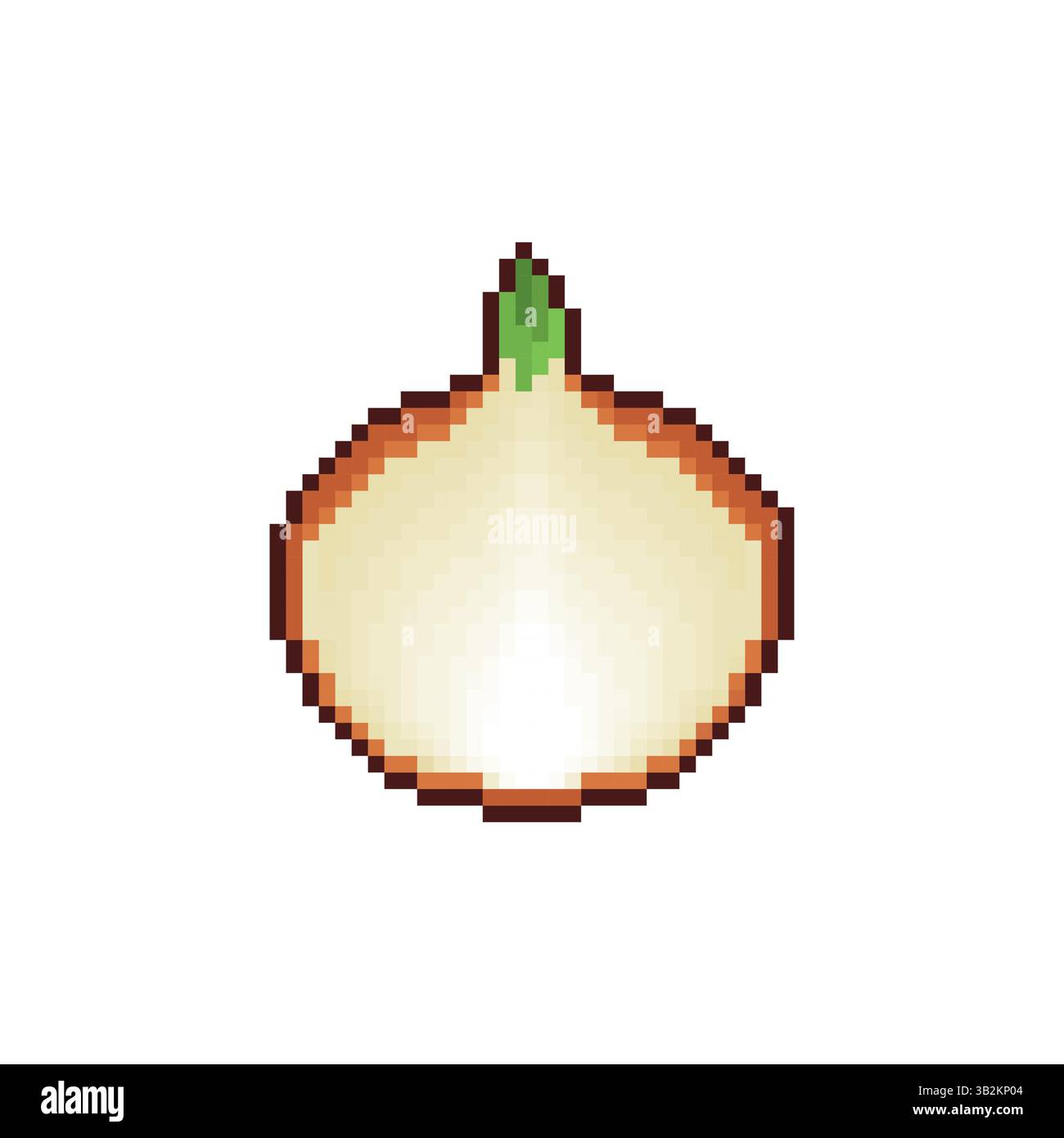 Onion pixel art. 8 bit Onion bulb slice isolated. Vegetable symbol ...