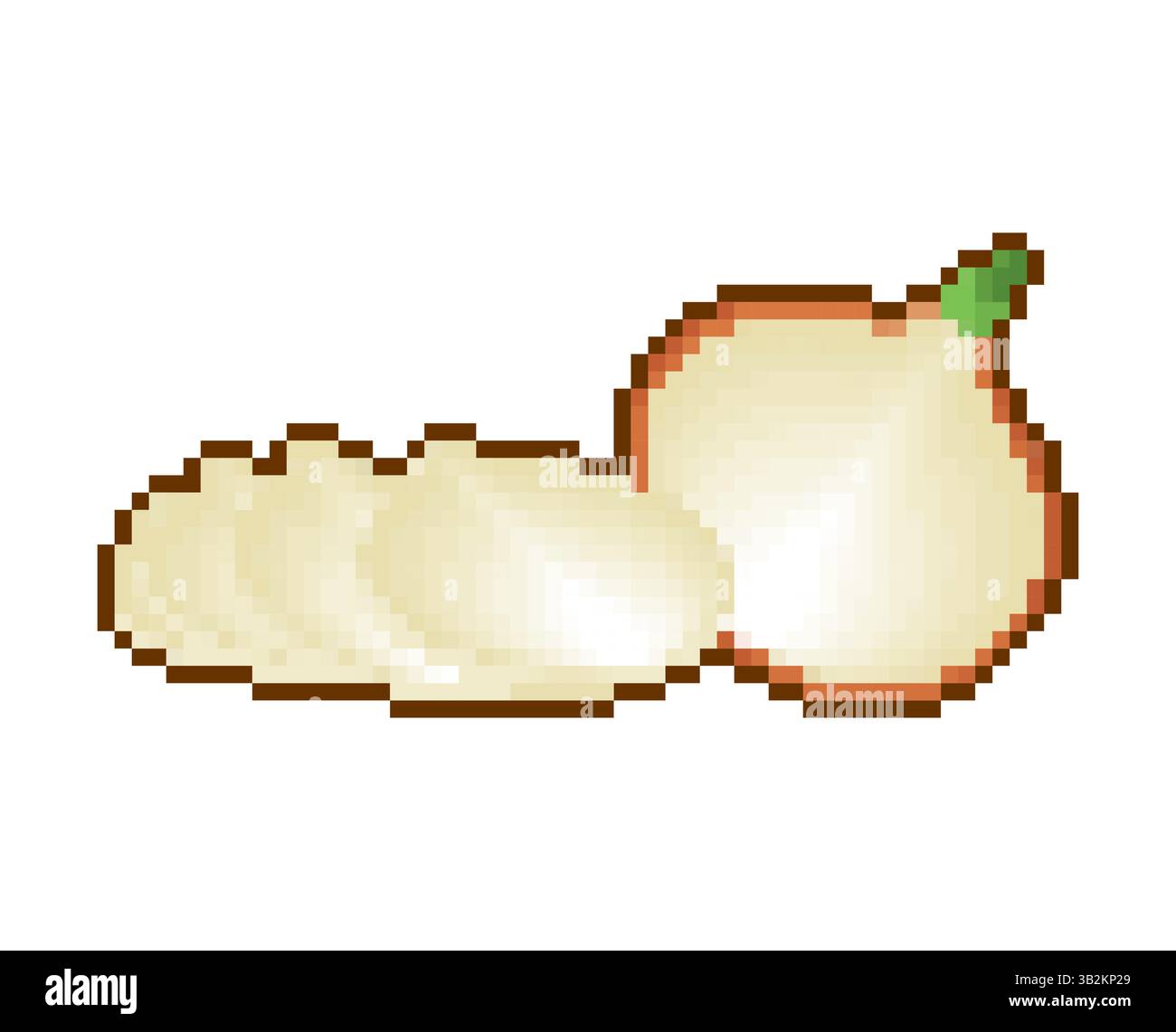 Onion pixel art. 8 bit Onion bulb slice isolated. Vegetable symbol ...