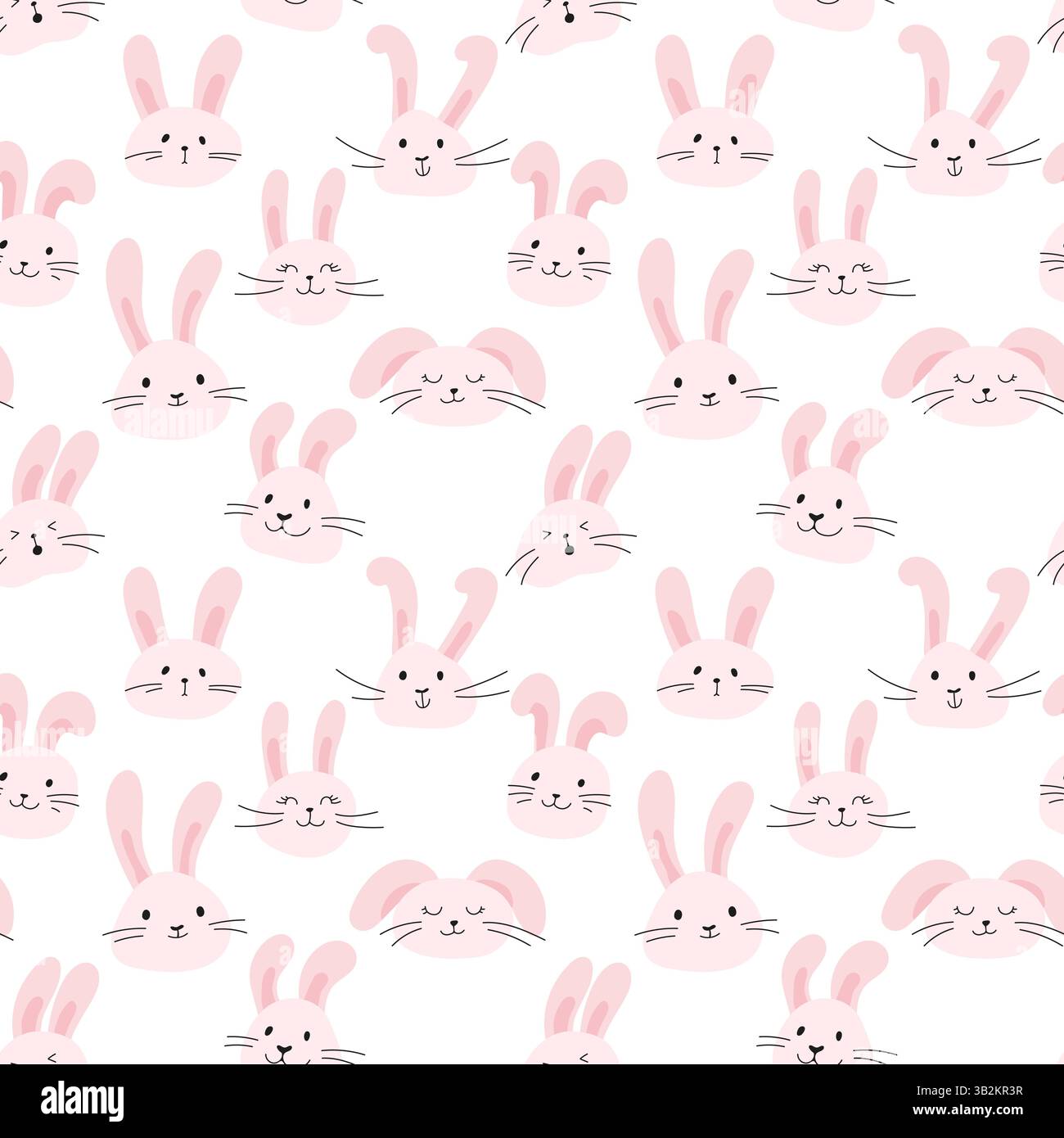 Happy Easter seamless pattern of cute rabbit Stock Vector