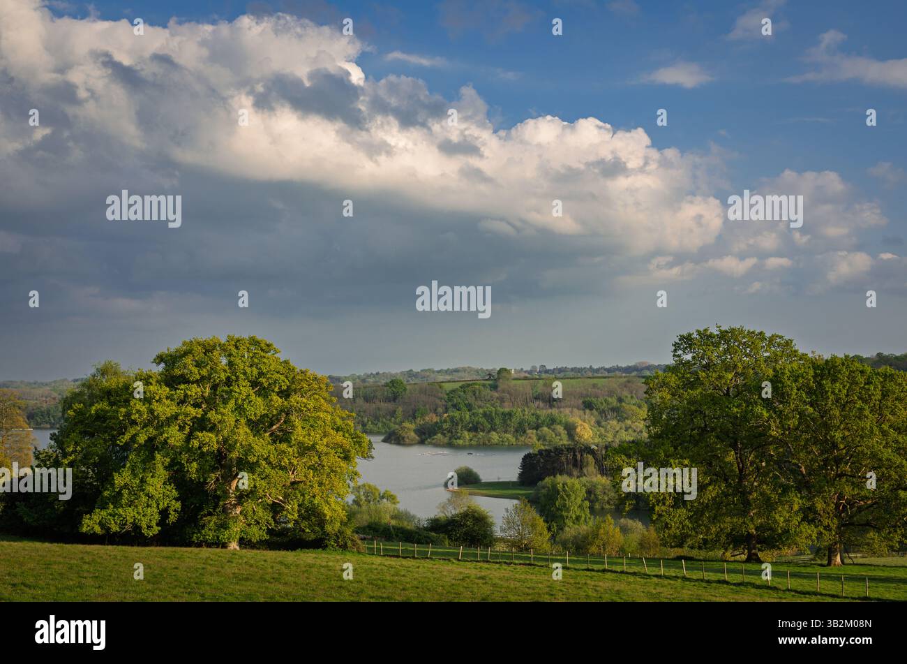 Beautiful views of Bewl Water Reservoir and the high weald on the East Sussex Kent border south east England UK Stock Photo