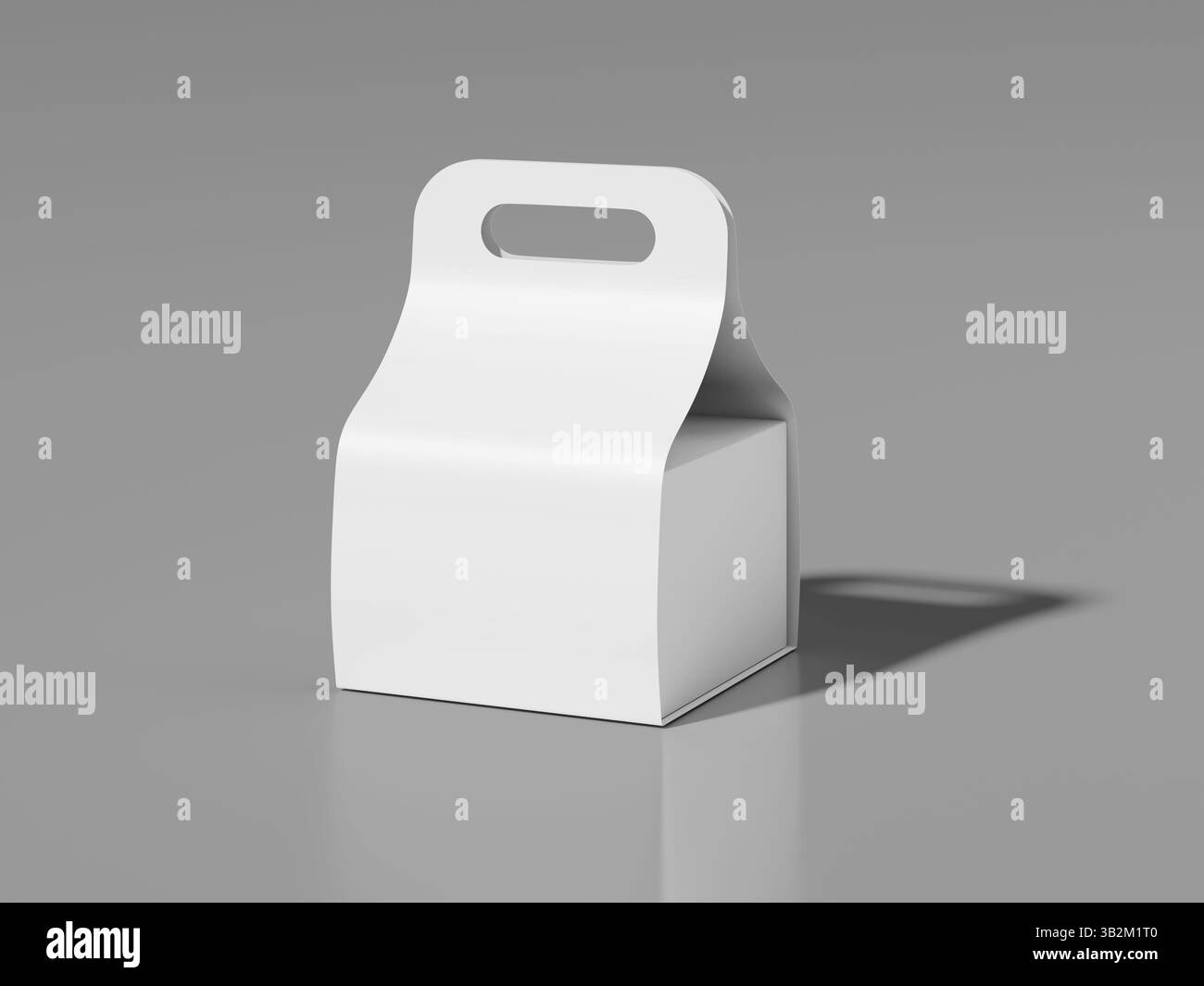 White Blank Cake Box Mockup 3D Rendering Food Delivery Packaging Stock ...