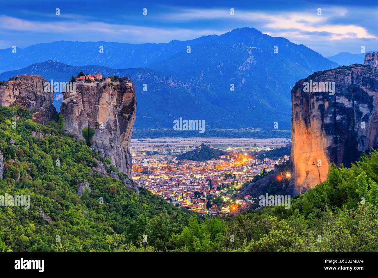 Monastery of the Holy Trinity (Agia Trias). The Meteora monasteries, Greece Kalambaka. UNESCO World Heritage site. Stock Photo