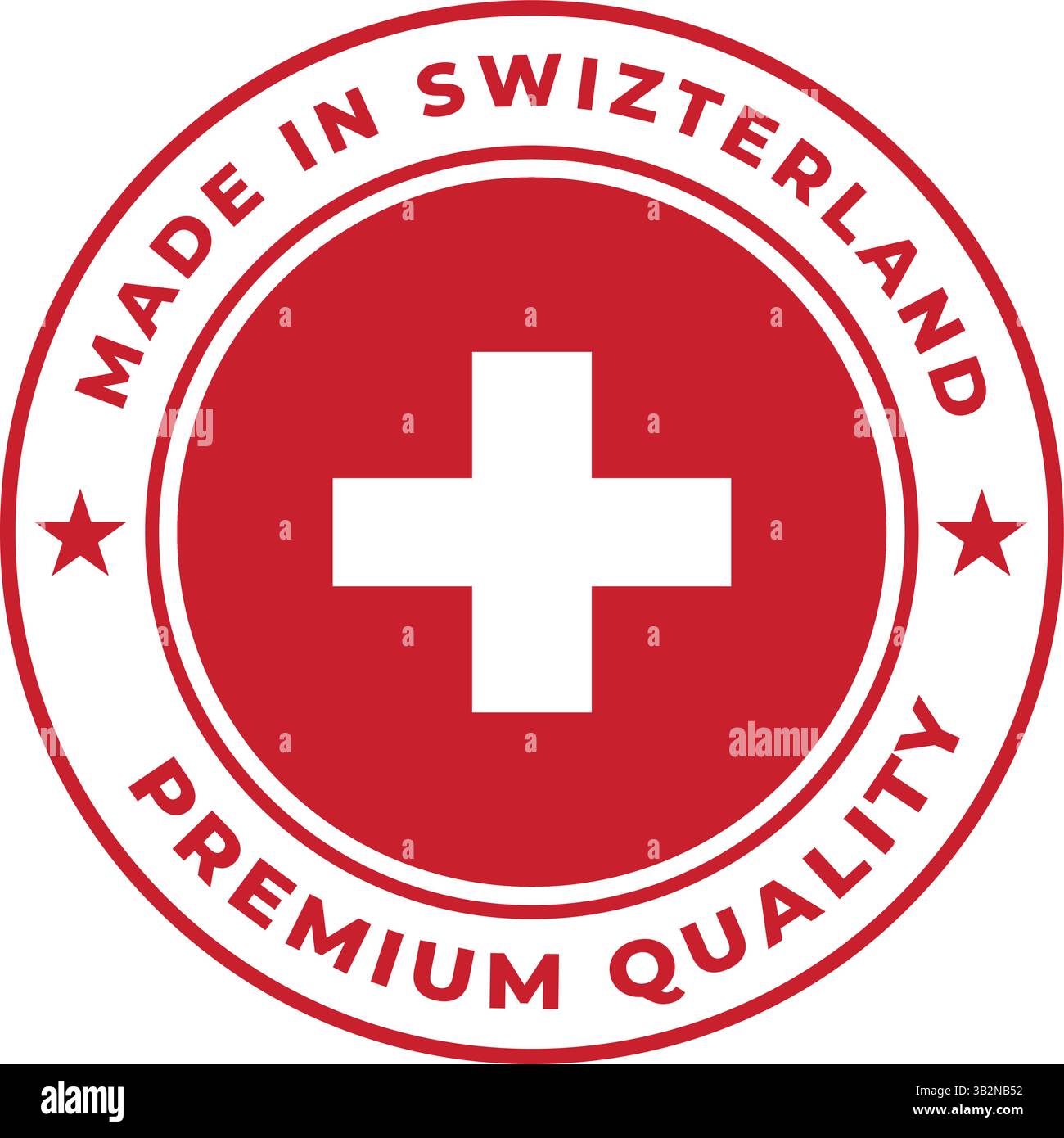 Made in Switzerland Rounded Vector Symbol on White Background Stock Vector