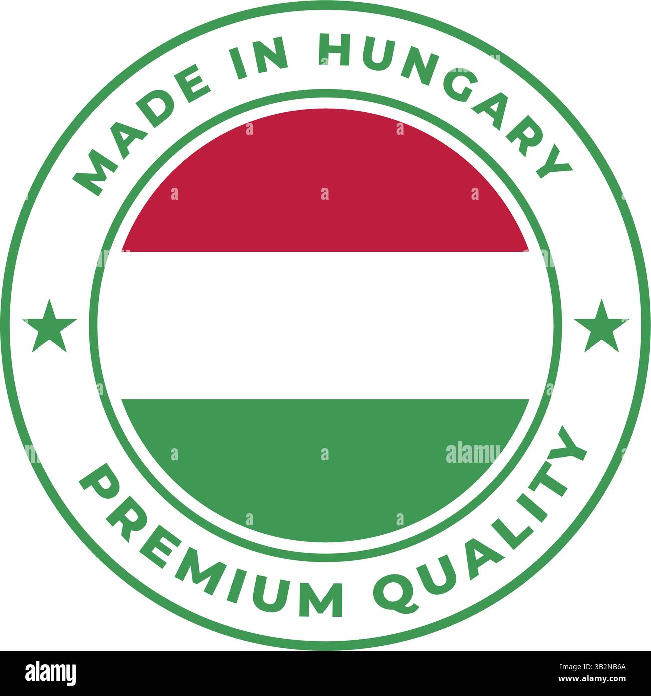 Made in Hungary Rounded stamp Vector Symbol on White Background Stock Vector