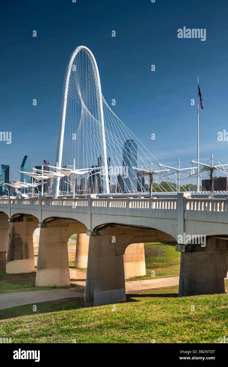 Dallas Texas Margaret Hunt Hill Bridge over Trinity River Stock Photo ...