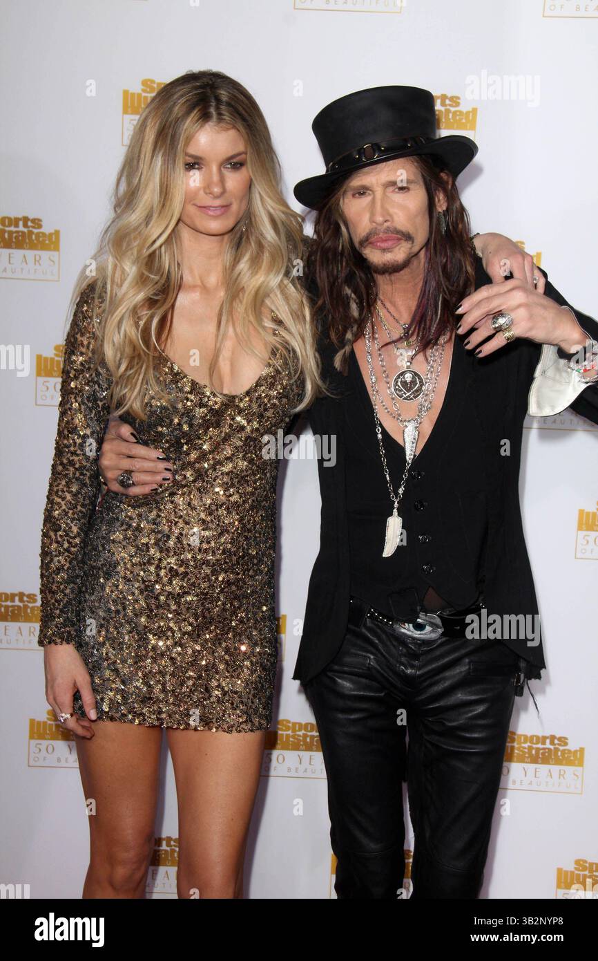 Marissa Miller, Steven Tyler   at the Sports Illustrated  event January 14th  2014 Stock Photo