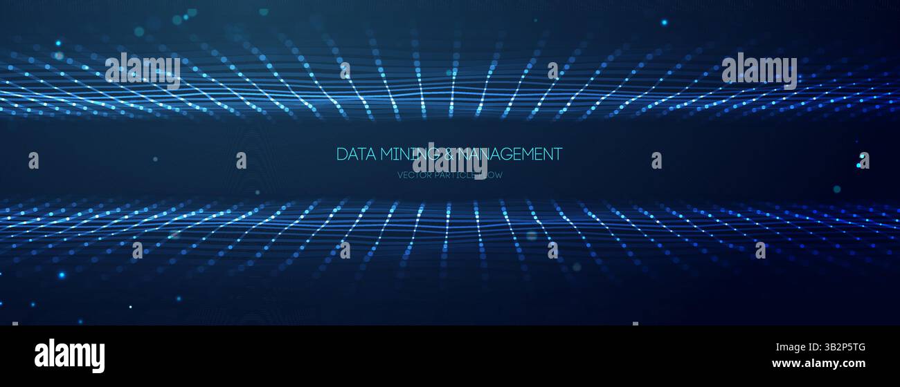 Data AI background abstract network tech digital flow wave concept ...