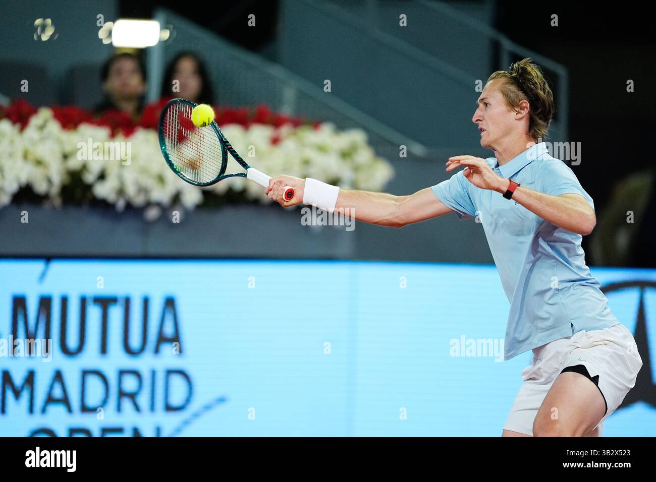 Sebastian Korda of USA plays against Casper Ruud of Norway during the