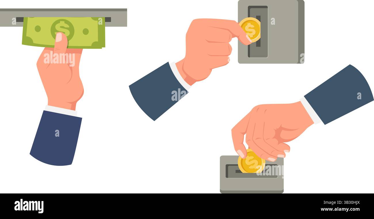 Banknote Receiver Savings bank vending machine Stock Vector Images - Alamy