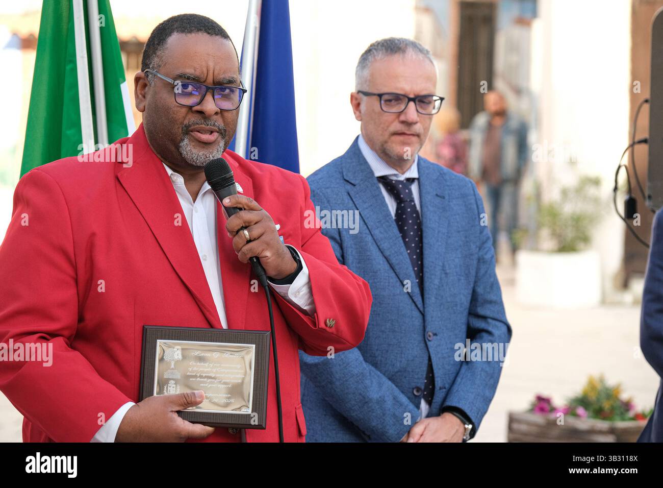 Campomarino, Italy. 23rd Apr, 2025. Lt. Col. USAF (ret.) Leon Butler ...