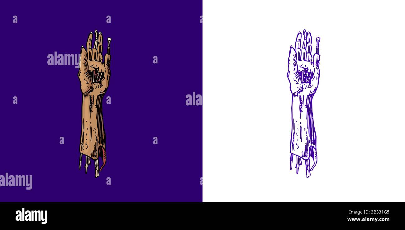 Hand of a walking dead or zombie from horror movies. Halloween ...