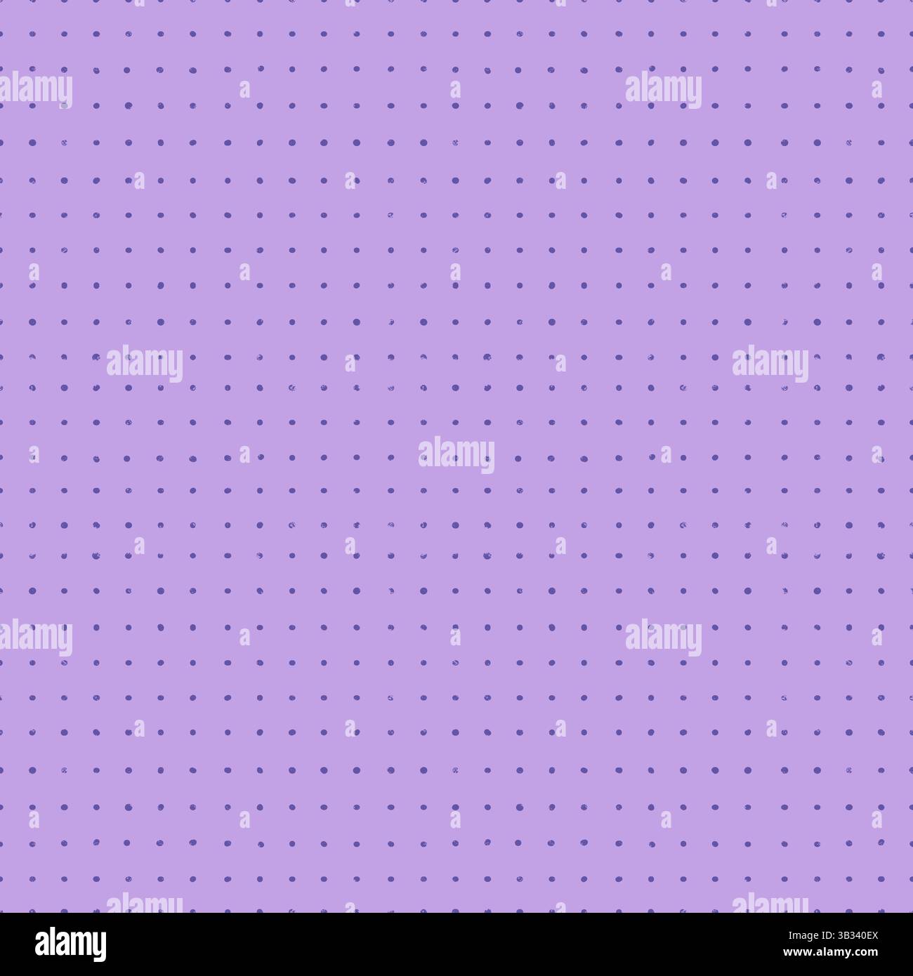 Dot pattern with evenly spaced tiny dots in dark purple on a soft lilac background. Seamless bullet grid texture with a notebook or paper feel Stock Vector