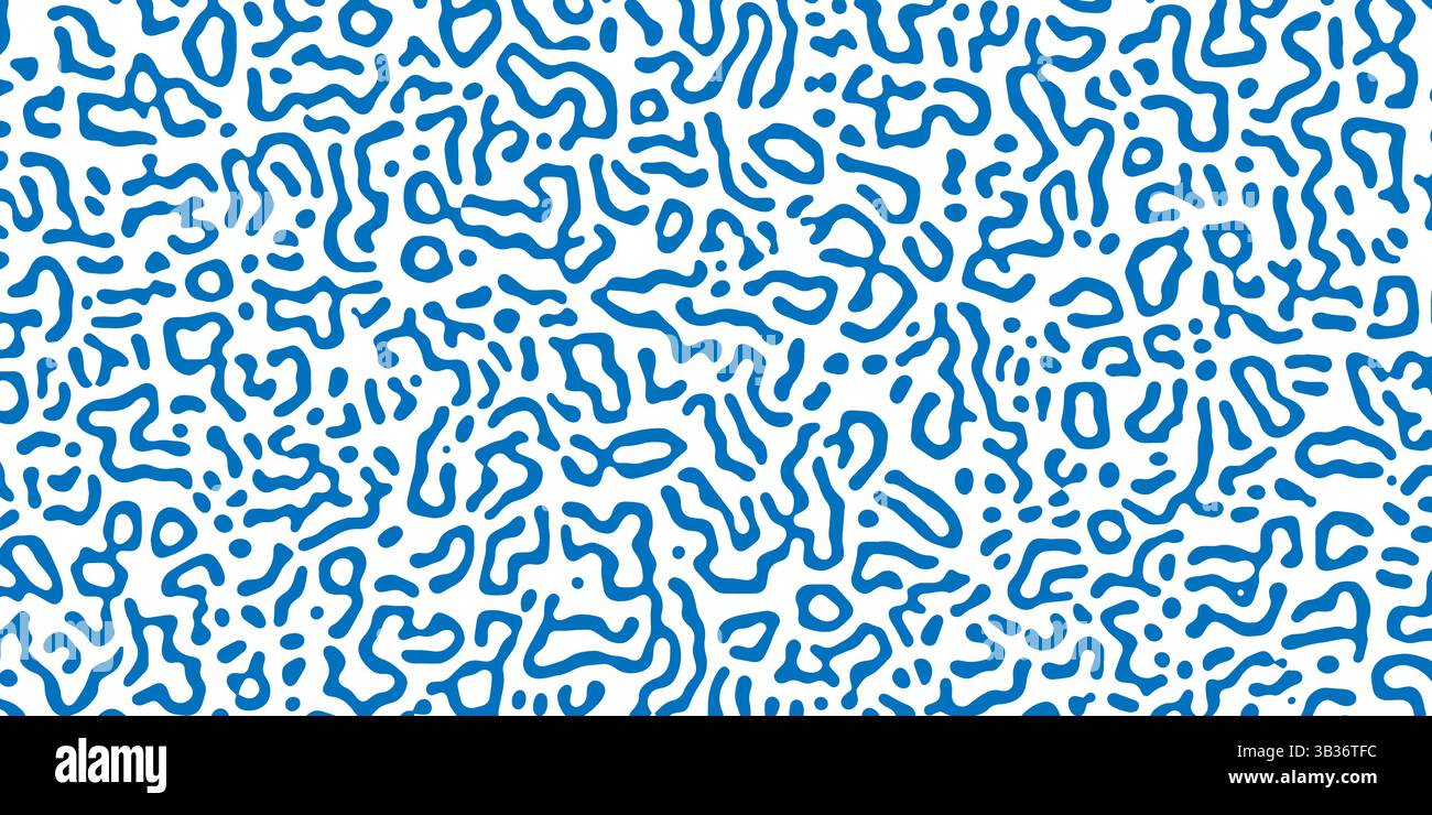Vector Generative algorithm psychedelic background. Reaction-diffusion or turing pattern formation. Organic lines in memphis. Unique texture of homoge Stock Vector