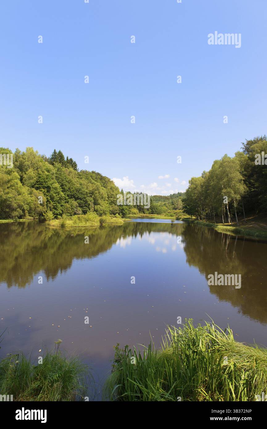 Drainage-basin lake in Treignac in France Stock Photo