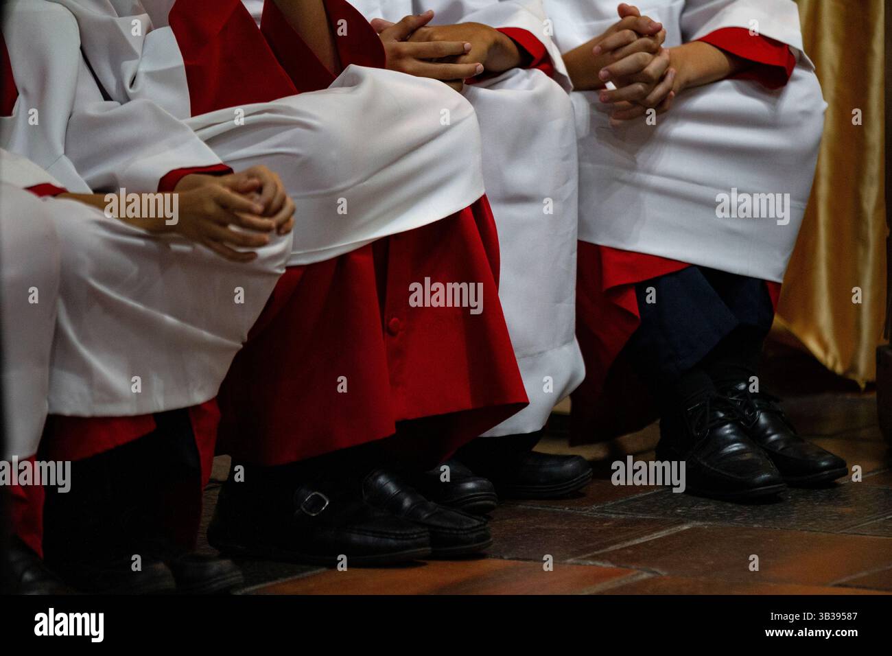 Maracaibo,Venezuela. 28-04-2025.A Mass in memory of Pope Francis was celebrated at the Maracaibo Cathedral, for his death. Photo By: Jose Bula Urrutia Stock Photo