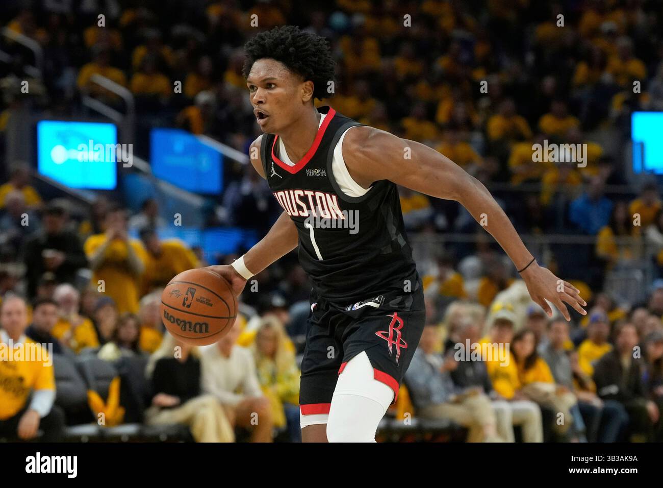 Thompson Nba Rockets Houston Rockets forward Amen Thompson (1) during Game 3 of an NBA ...