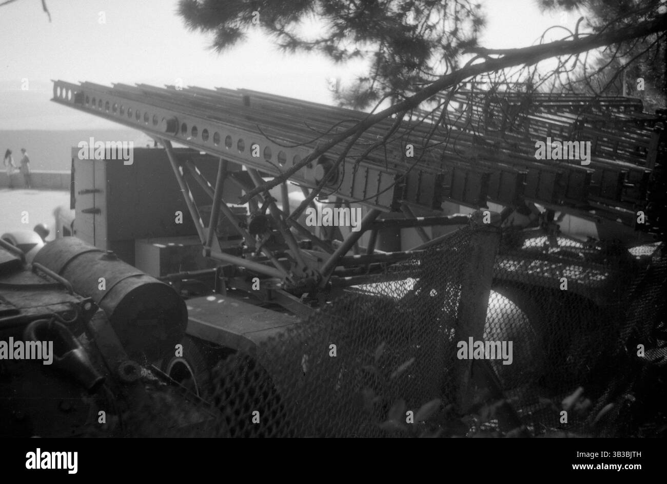 Soviet tank in the open-air museum. Monument to Soviet technology of the war years. Stock Photo