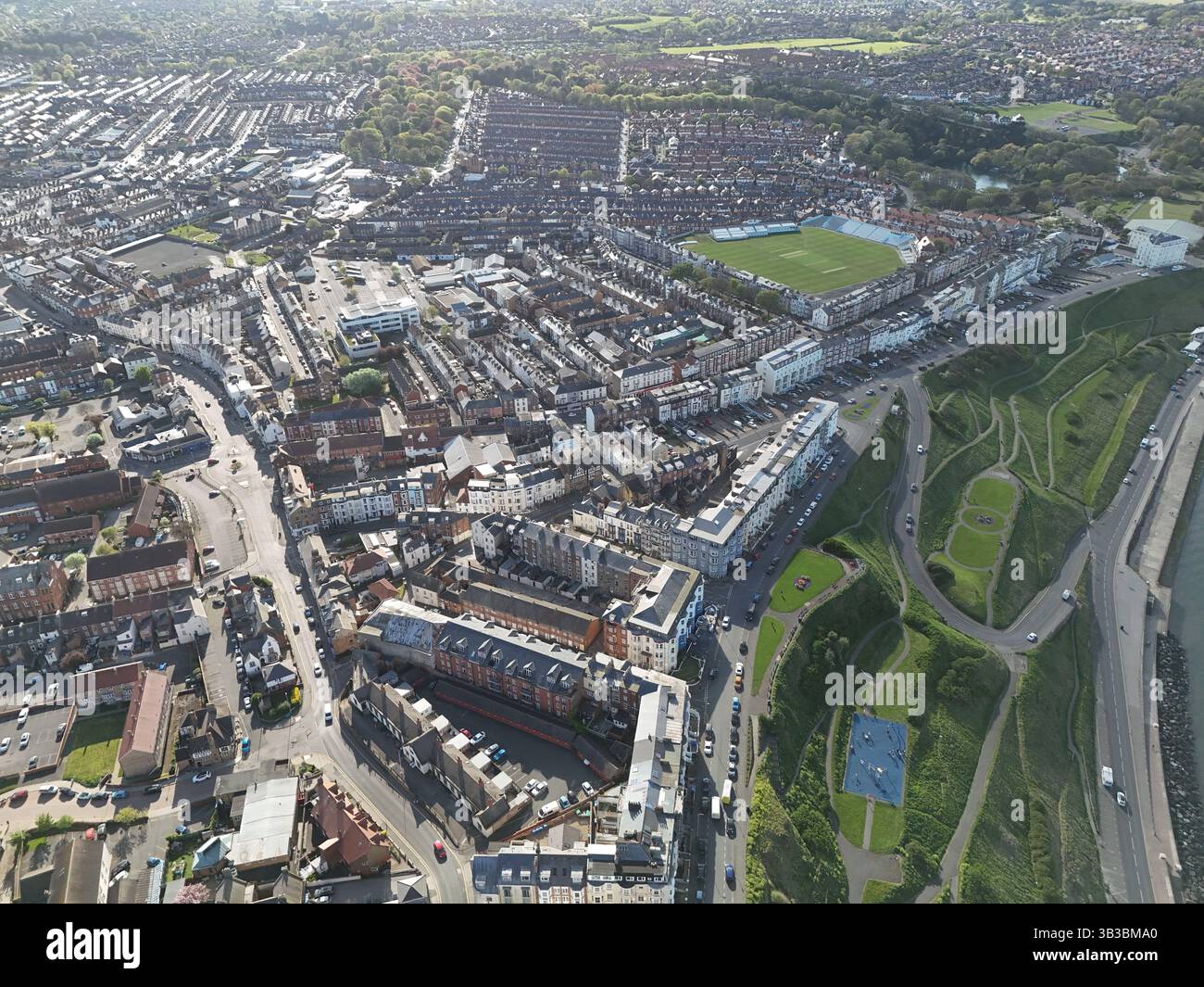Albert Drive aerial view of royal Albert drive. North Bay, Scarborough Stock Photo ...