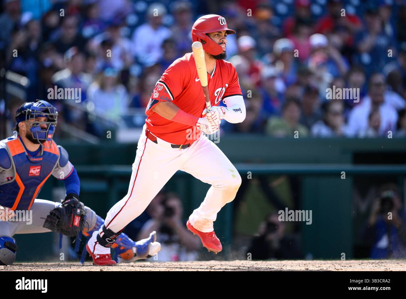 Washington Nationals' Luis Garcia Jr. in action during a baseball game ...