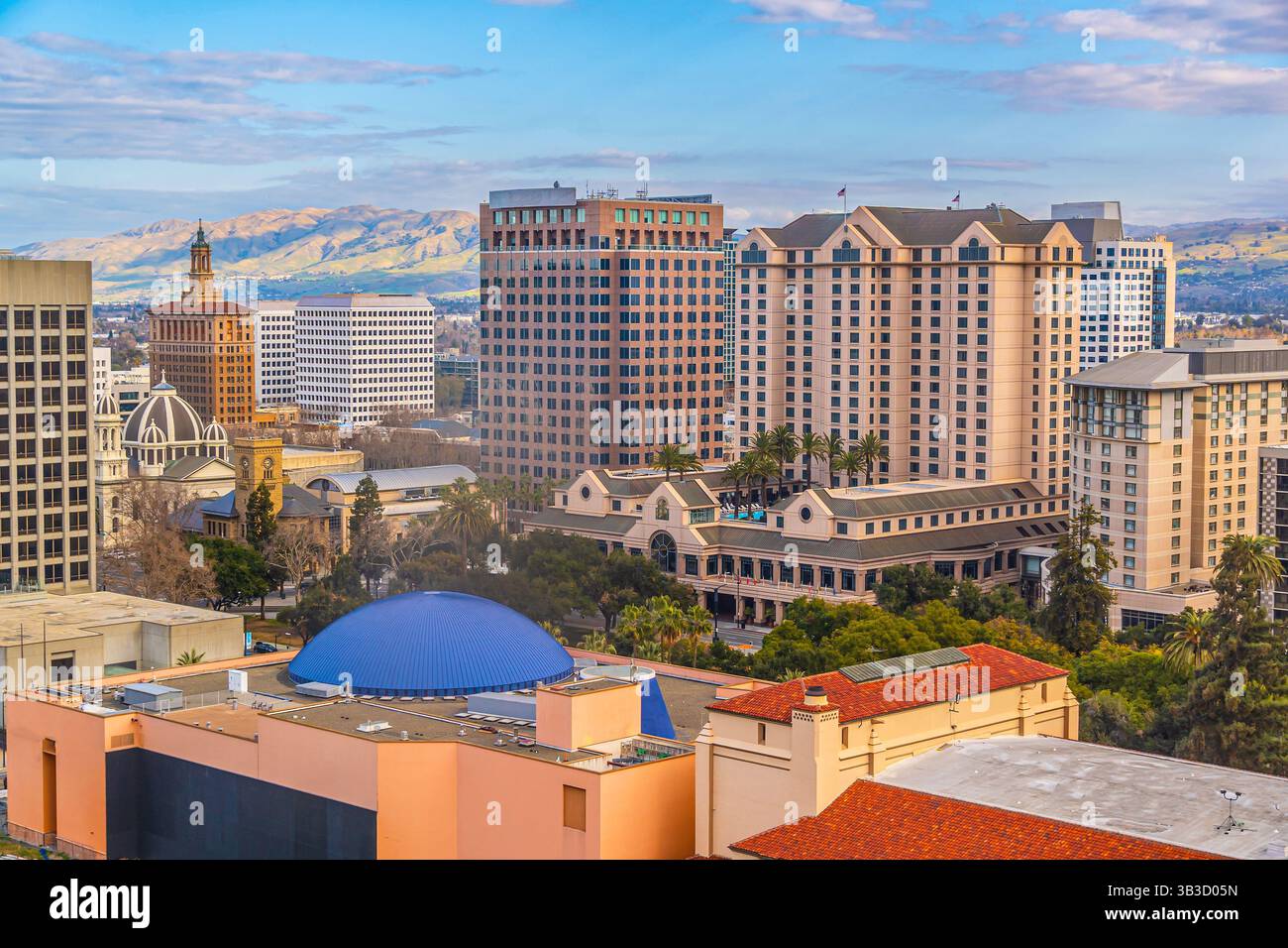 Downtown San Jose city skyline, cityscape of Silicon Valley in