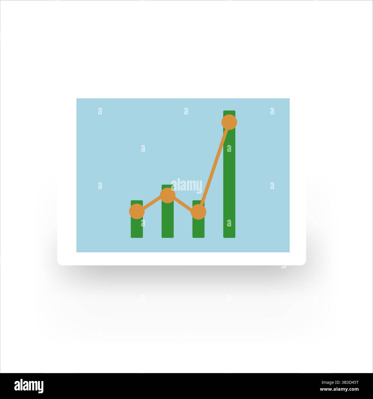 Growing business bar graph icon in color on a white background. Vector ...