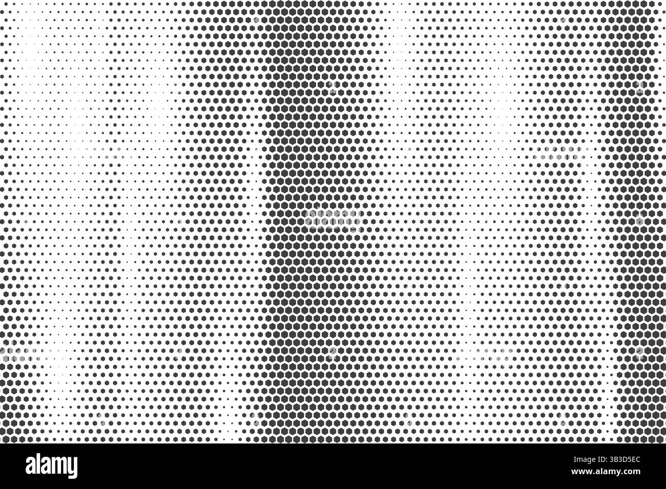 Hexagonal halftone pattern. Honeycomb fade vector shadow on white background. Abstract textured geometric gradient. Hex dynamic shapes. Simple grid Stock Vector