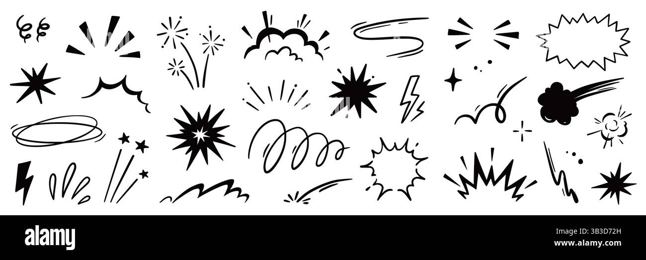 Line speed cartoon effect, boom explosive motion line element set ...