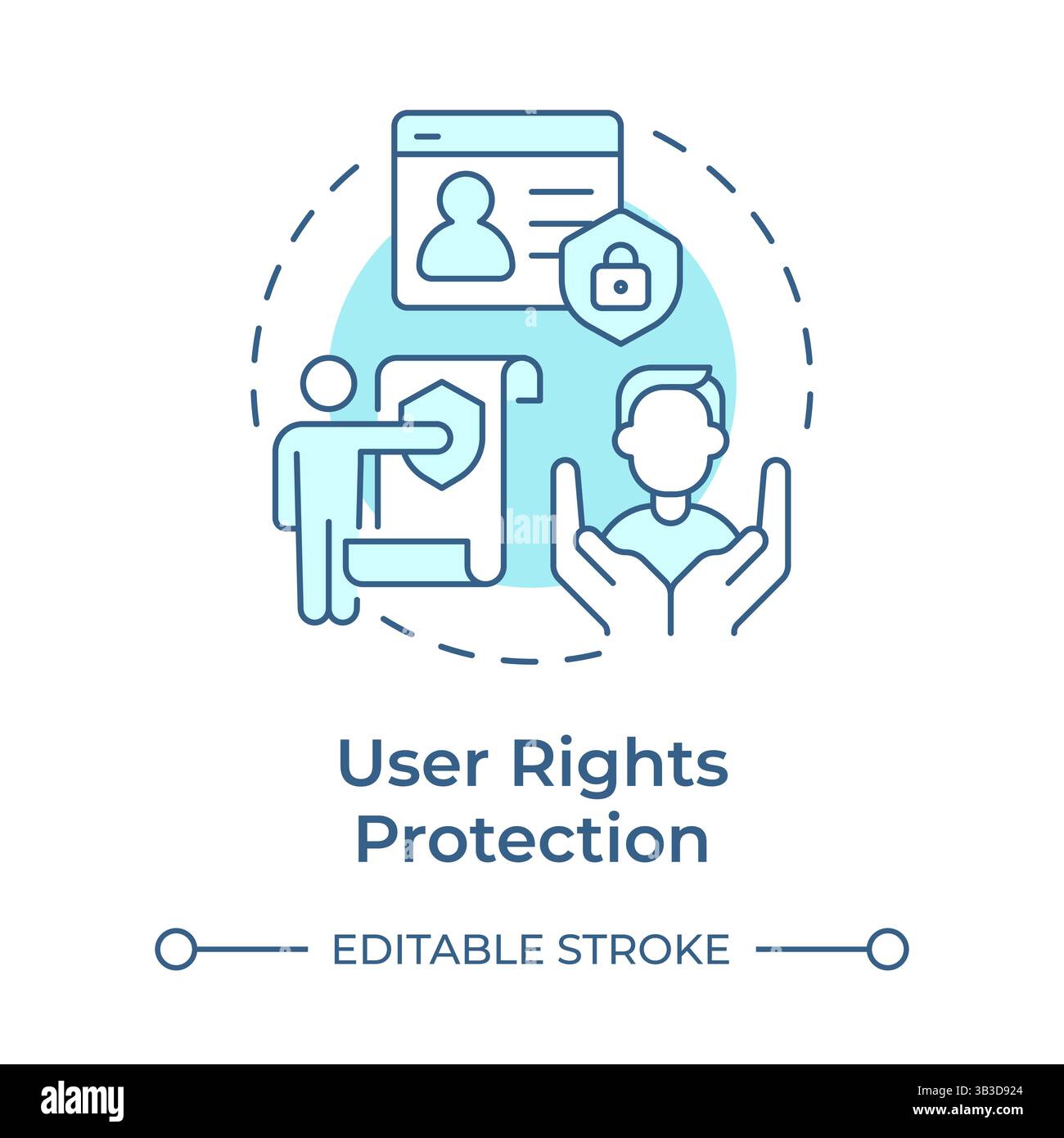 User rights protection soft blue concept icon Stock Vector