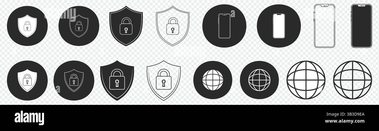 shield icon with lock symbol Stock Vector Image & Art - Alamy