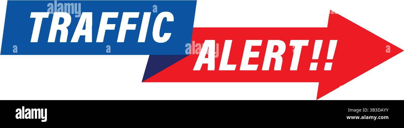 Dynamic vector illustration featuring a bold arrow with 'Traffic Alert ...