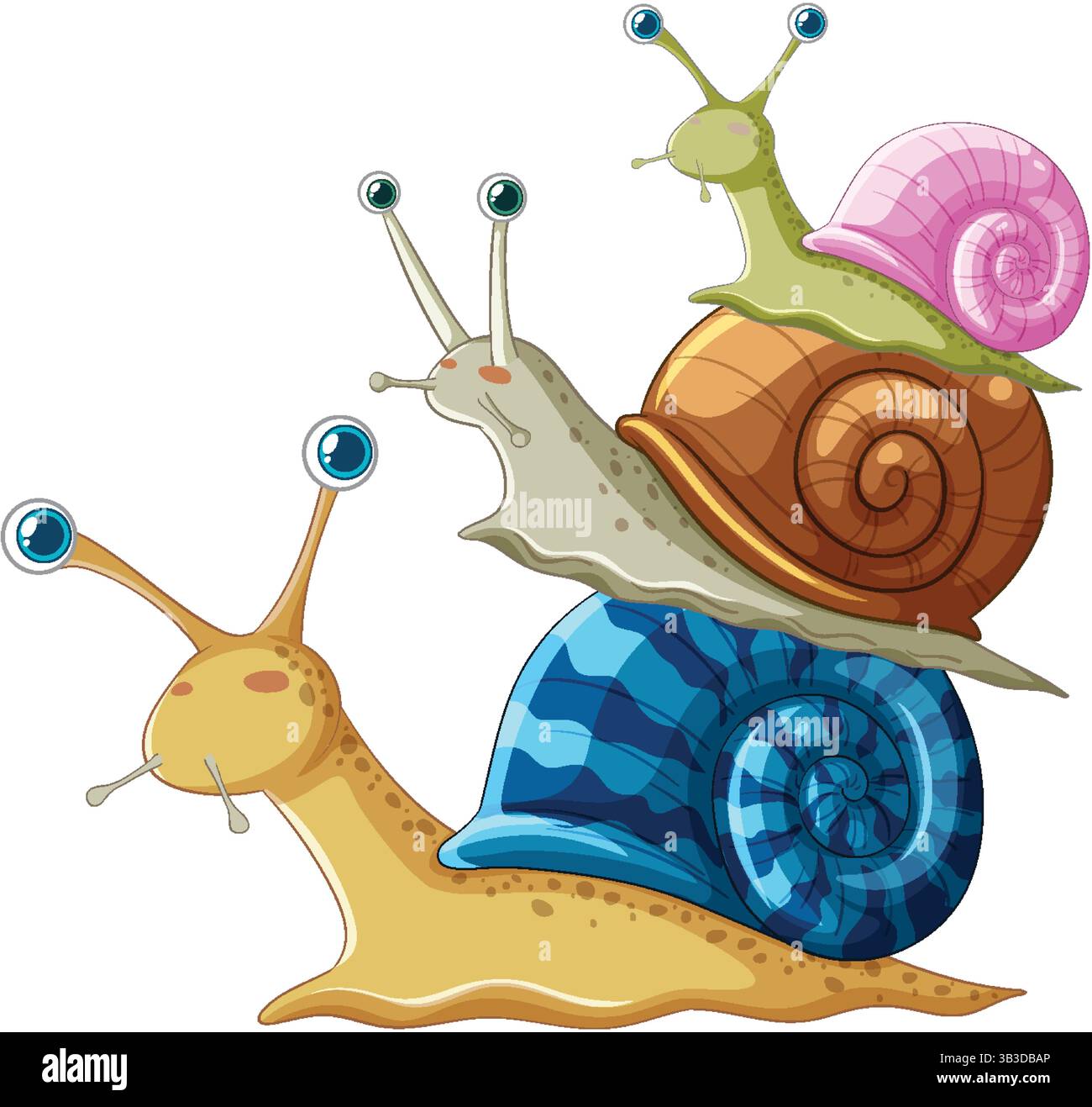 Three Snail Shell Stacked shells Stock Vector Images - Alamy