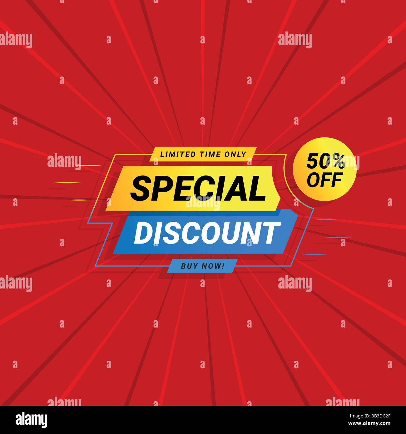 Special Discount - Limited Time Offer! Get 50 Off Now! Stock Vector
