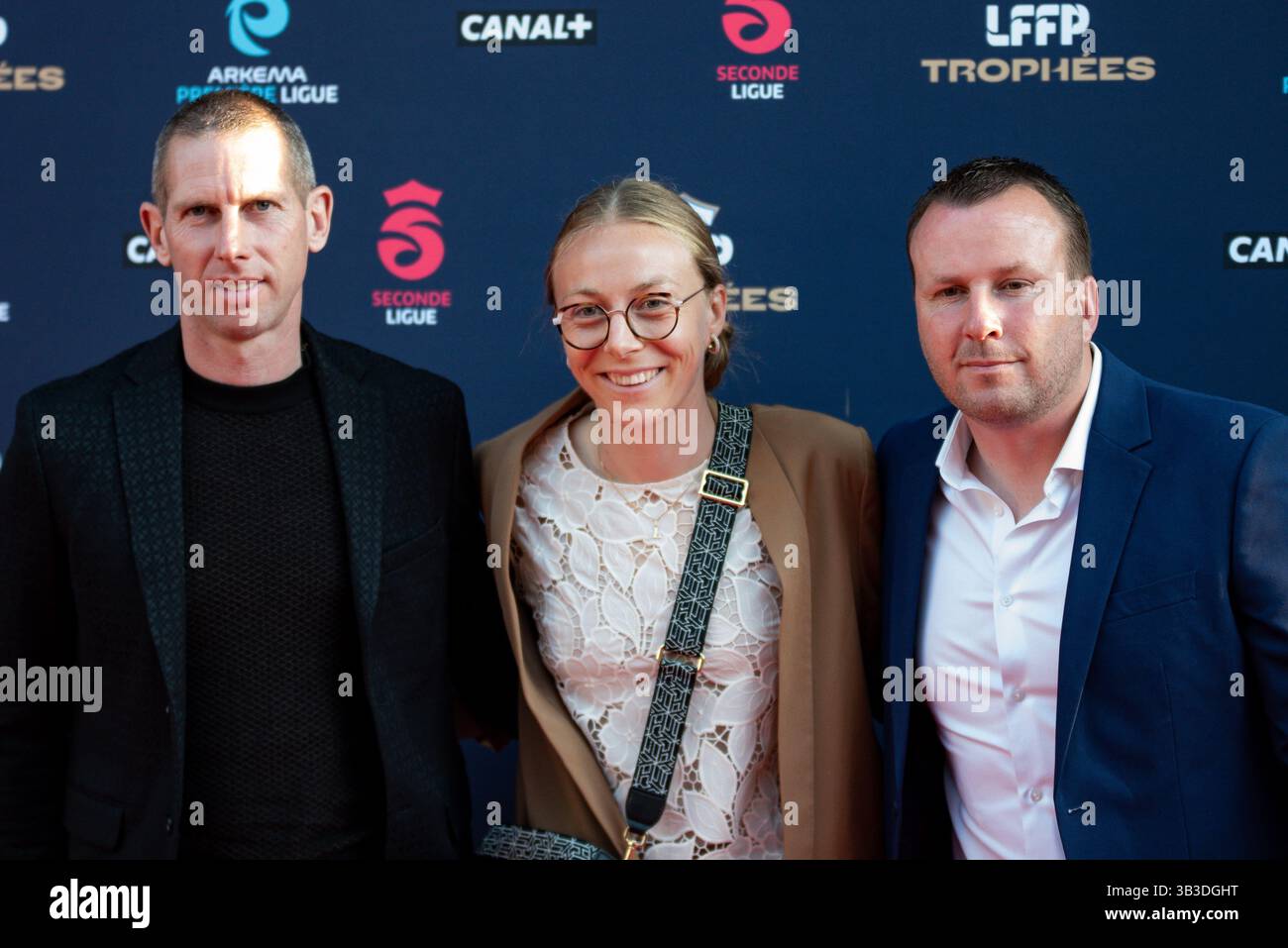 Sebastien Joseph head coach of Dijon FCO (L) and Lena Goetsch of Dijon ...