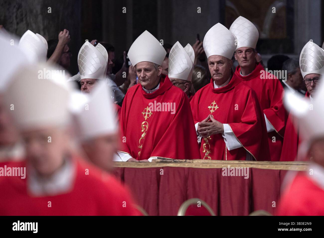 Vatican City, Vatican, 28 April 2025. Cardinals, Matteo Zuppi and Ángel ...