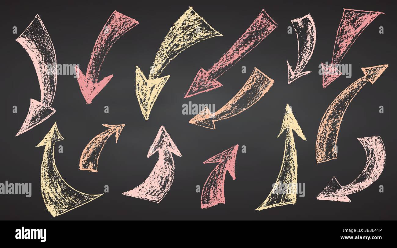 Arrows different directions chalkboard Stock Vector Images - Alamy