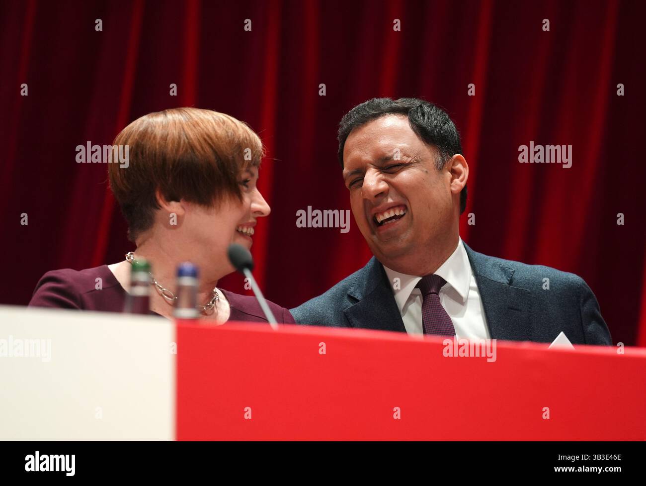 Ali Roz Labour Scottish Labour leader Anas Sarwar alongside STUC general secretary Roz ...