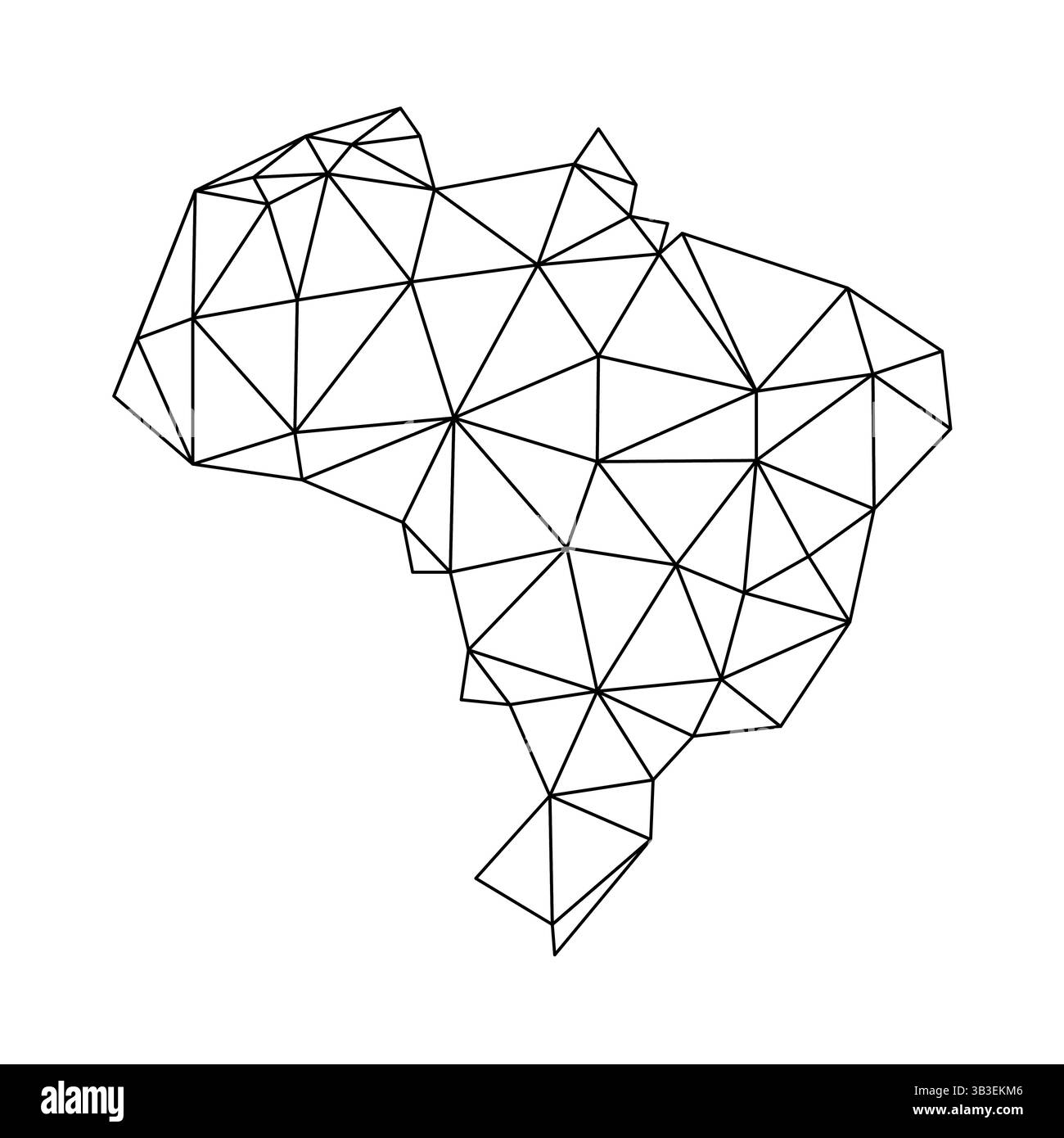 Brazil low poly origami style map. Geometric map simple abstract tech style. Stock Vector
