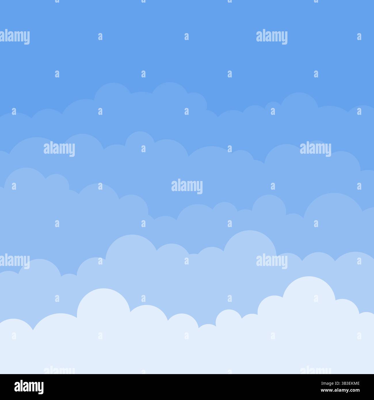 Blue sky and clouds background. Vector cartoon illustration. Simple ...