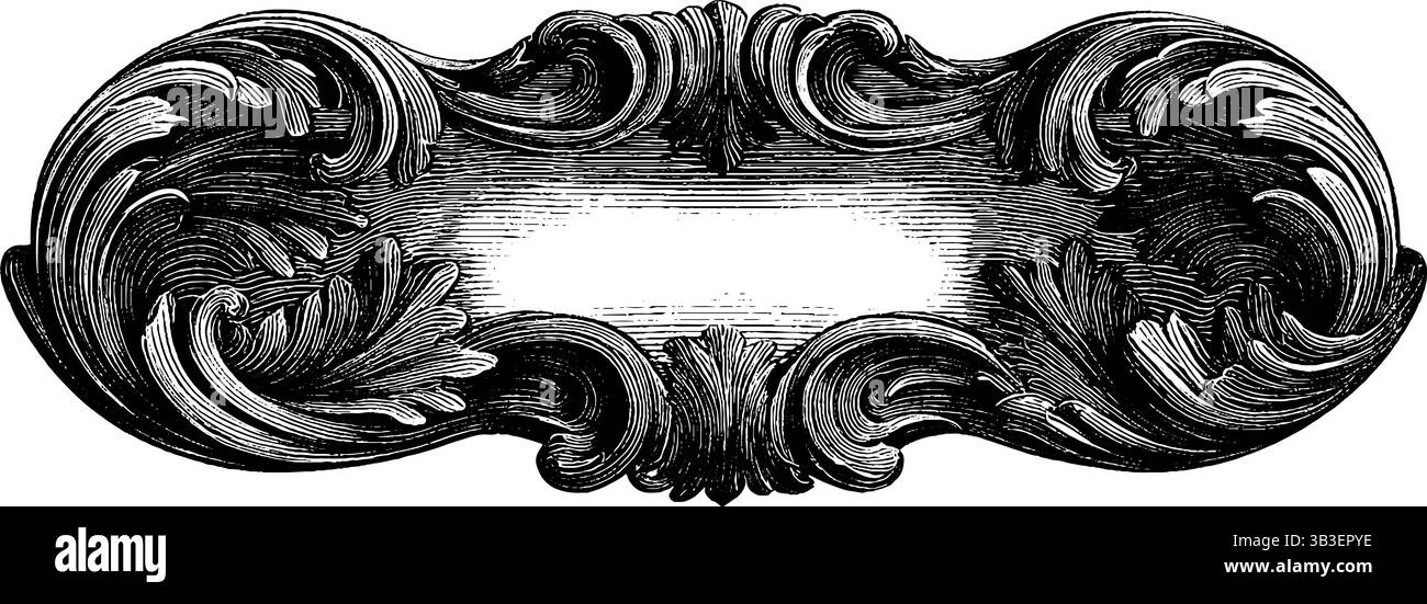 Ornate decorative scroll design for vintage craft and antique projects ...