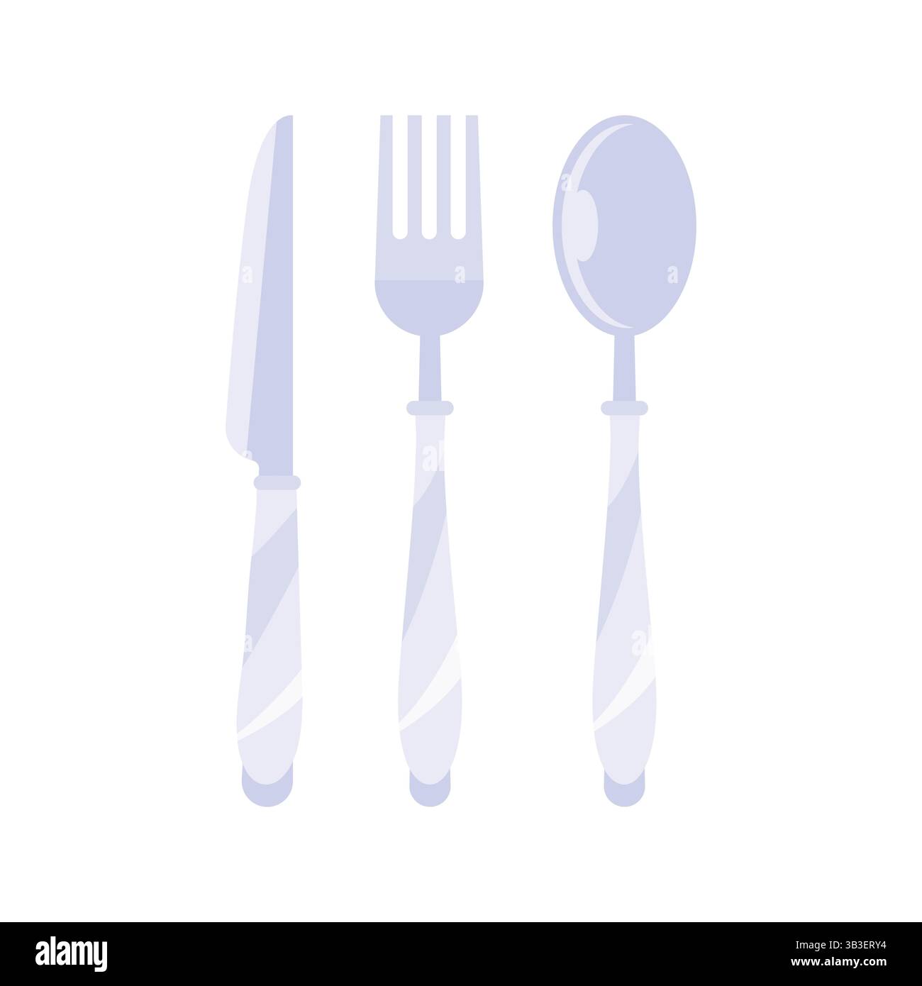 Silverware Cutlery Set with Knife, Fork, and Spoon Stock Vector