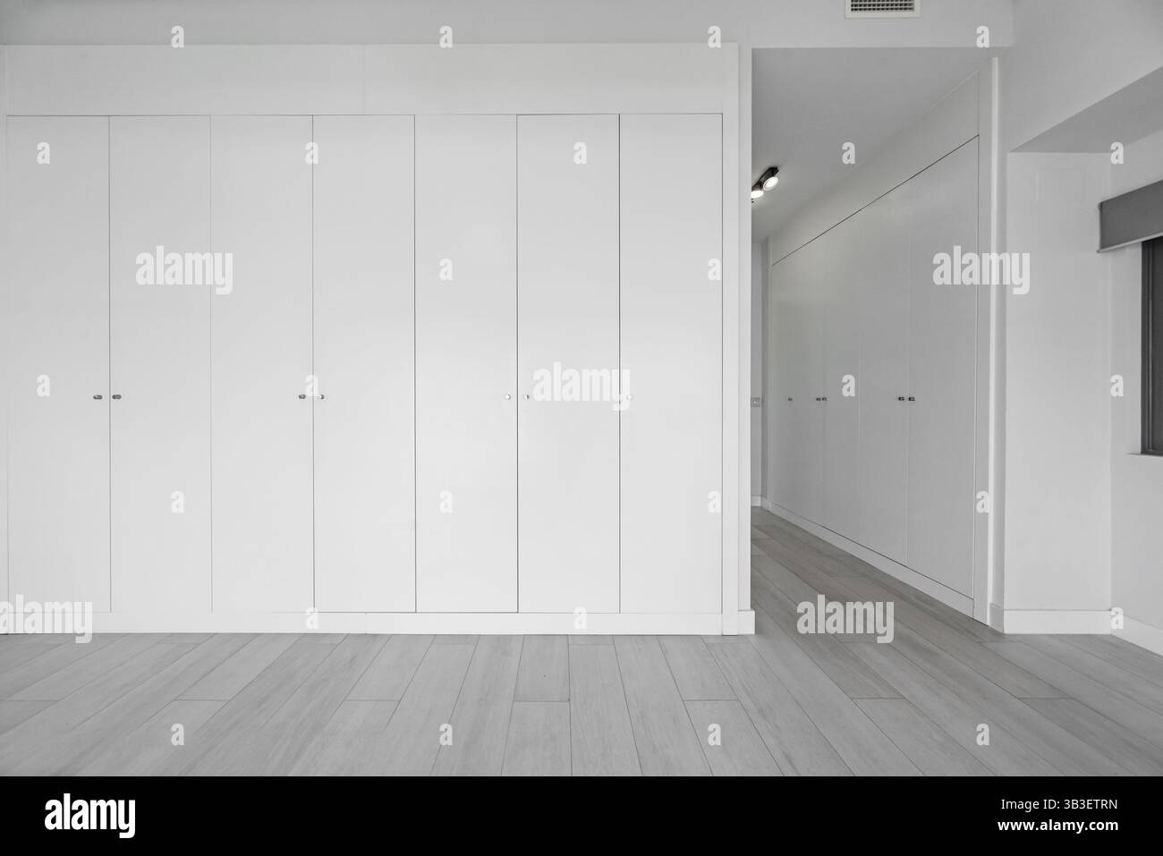 For those who dream of a dedicated wardrobe space, walk-in closets represent the pinnacle of storage and style Stock Photo