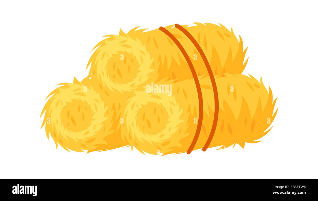 Rolled summer hay bales Stock Vector Images - Alamy
