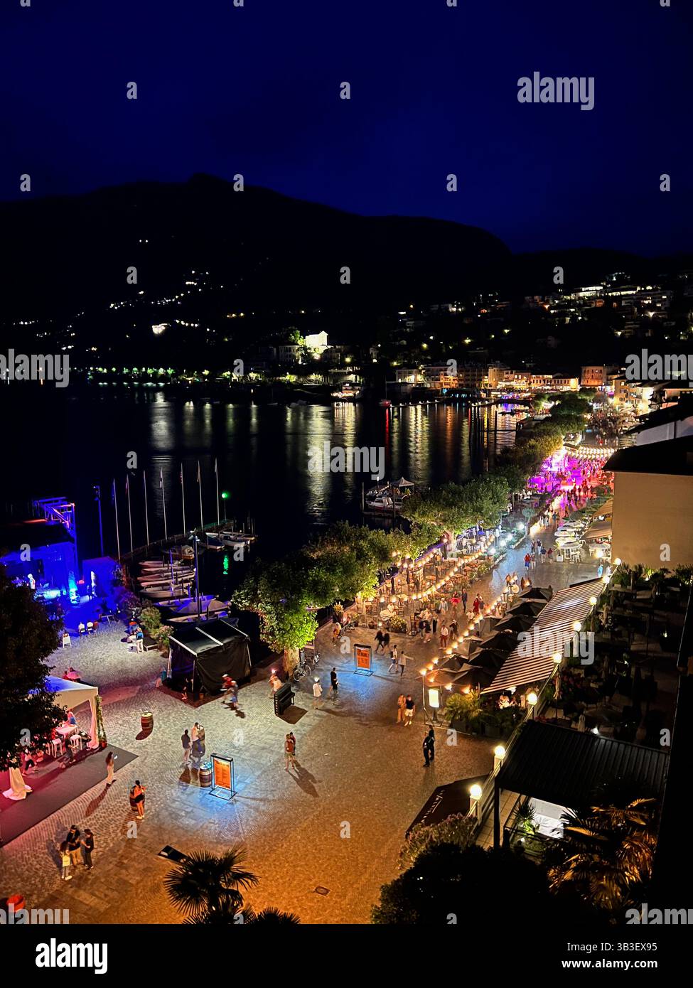 Ascona by night Jazz Festival - Smartphone Captured Stock Image